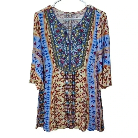 Soft surroundings  Fifi  tunic velvet embroidered cotton top size small - Picture 2 of 8